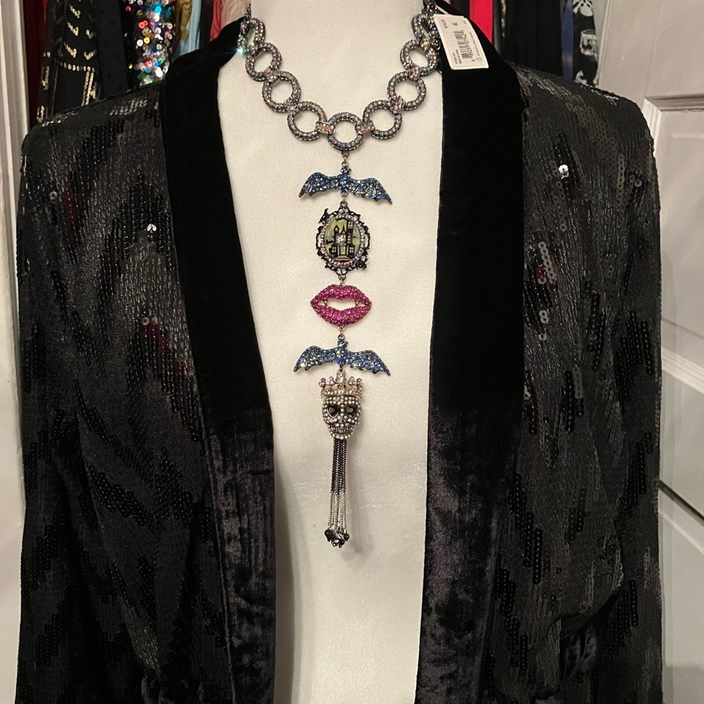 NWT Vintage Betsey Johnson - “Dark Shadows” Necklace with Gothic Charms